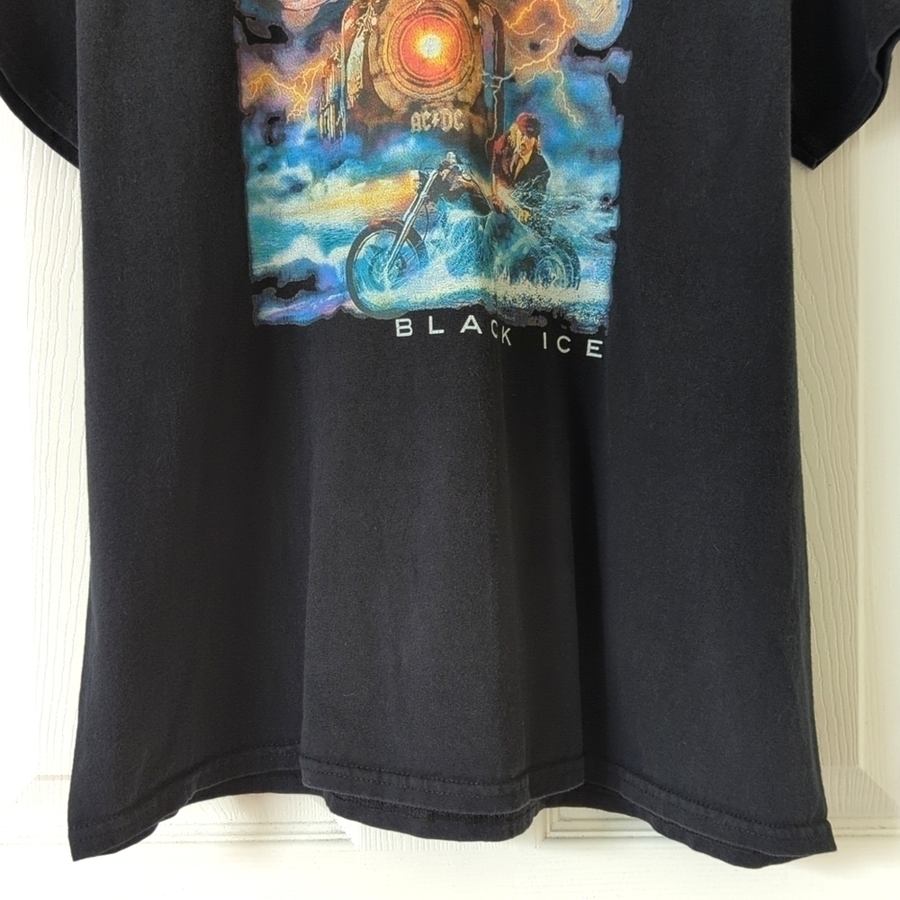 AC/DC Black Ice Graphic Classic Short Sleeve Crewneck Band T-shirt Black XL - Picture 7 of 10